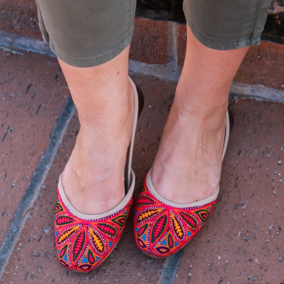 Fuchsia Shoes - Artisan made leather ballet flats Fuchsia Olivia - Size 8 Regular
